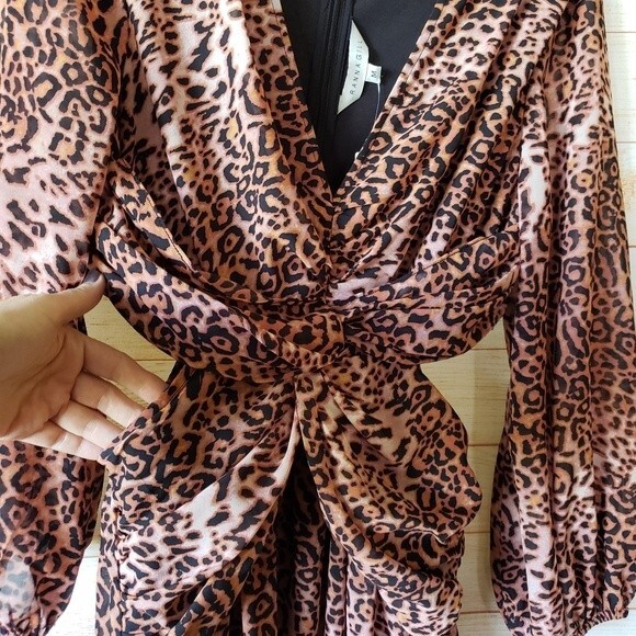 Anthropologie Ranna Gill Animal Print Cutout Midi Dress - Picture 7 of 13